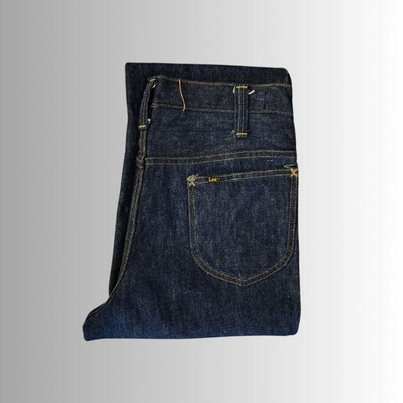 Vintage x 60s Lee Flare Bell Bottom Dark Wash Jean - Picture 2 of 8